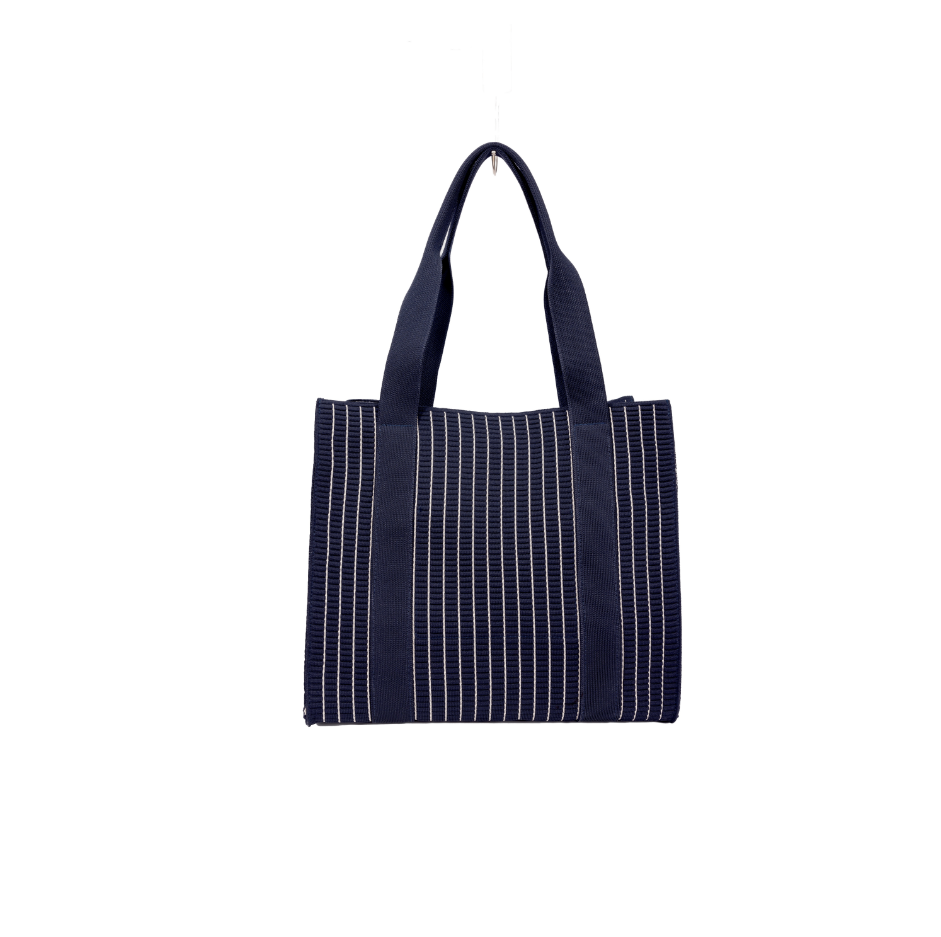 SEUSE | Commuting Casual Woven Lightweight Striped Tote Bag Versatile and