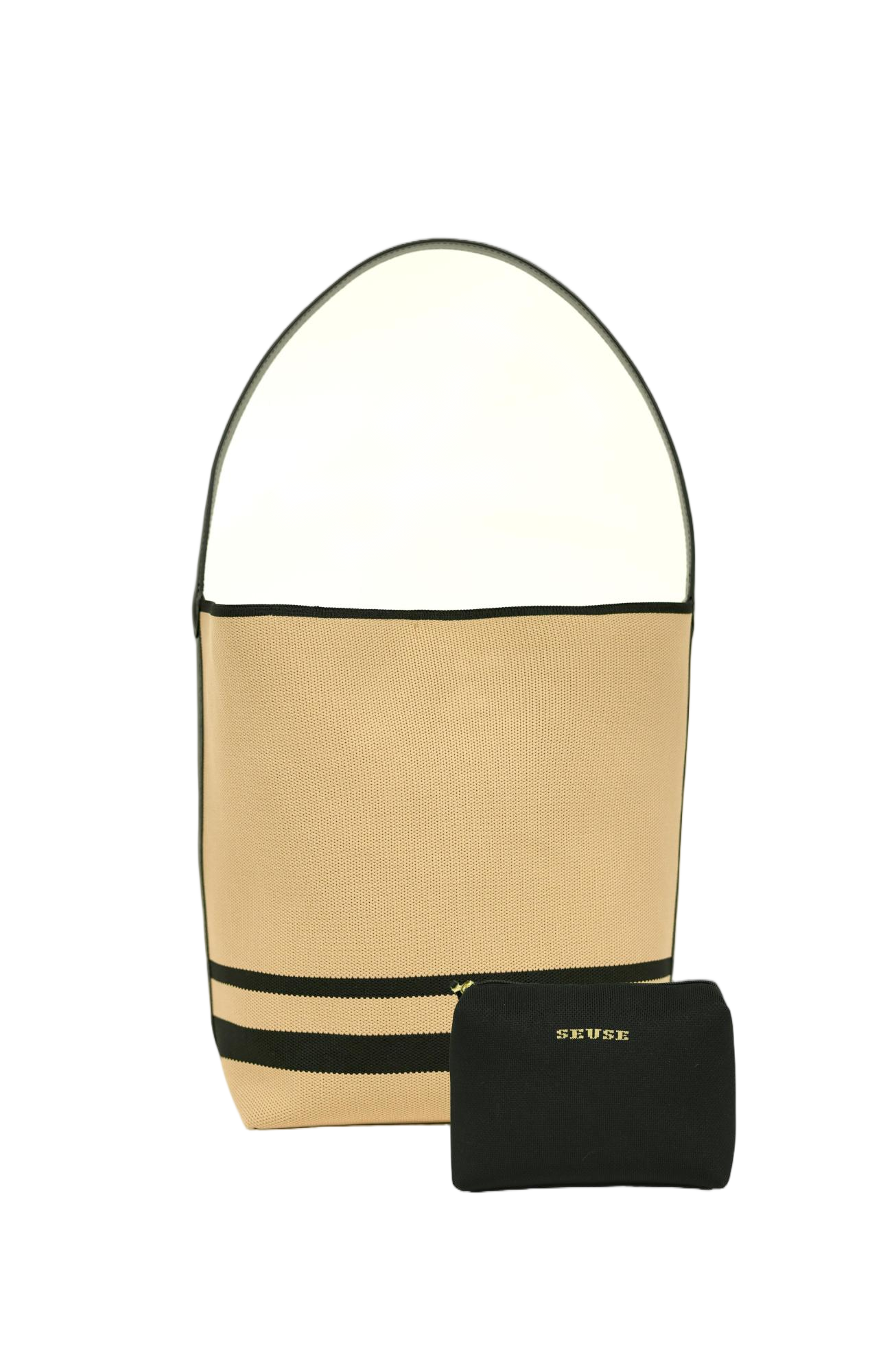 [SEUSE] Woven Leather Luxury Simple Classic Lightweight Bucket Bag