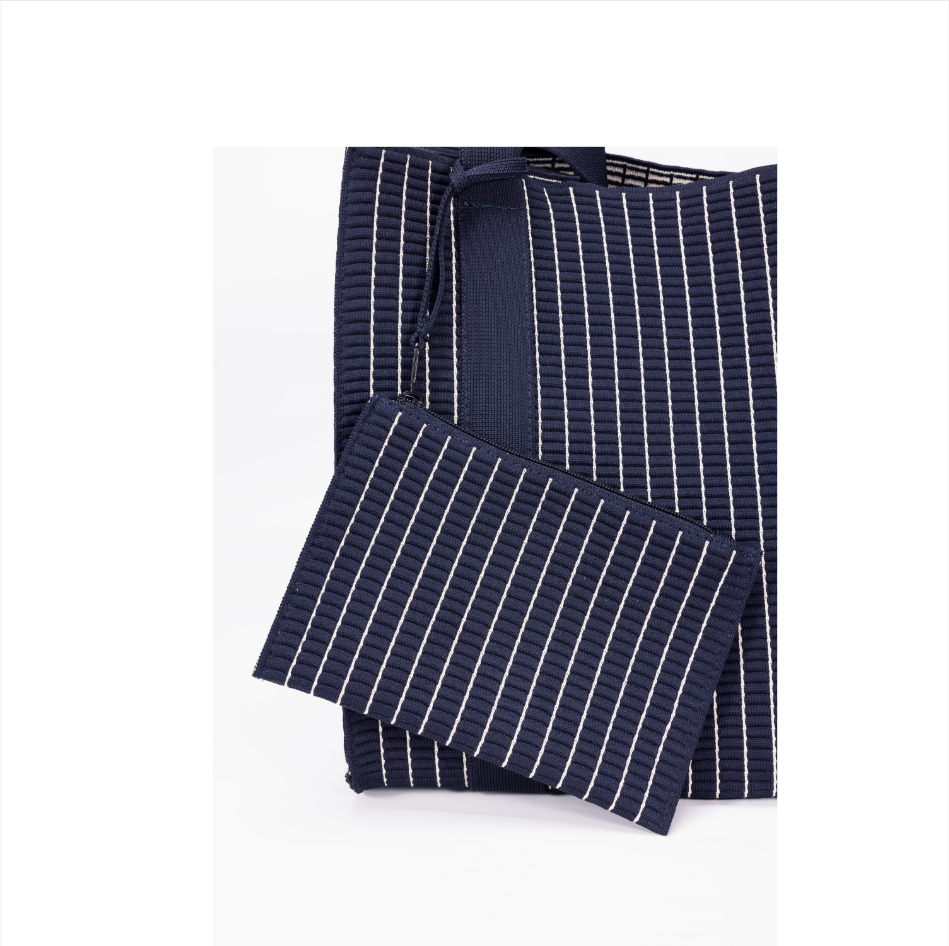 SEUSE | Commuting Casual Woven Lightweight Striped Tote Bag Versatile and