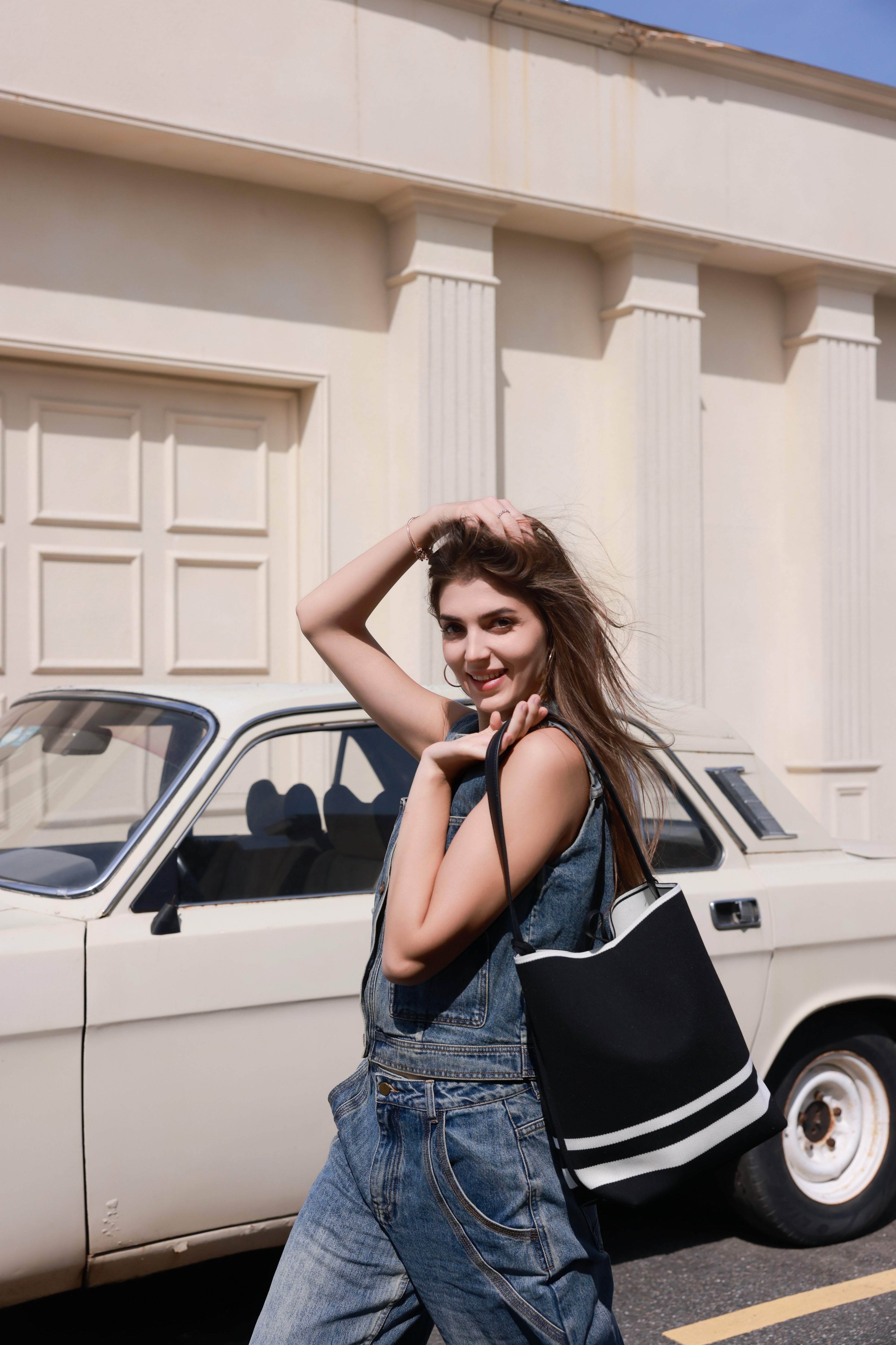 [SEUSE] Woven Leather Luxury Simple Classic Lightweight Bucket Bag