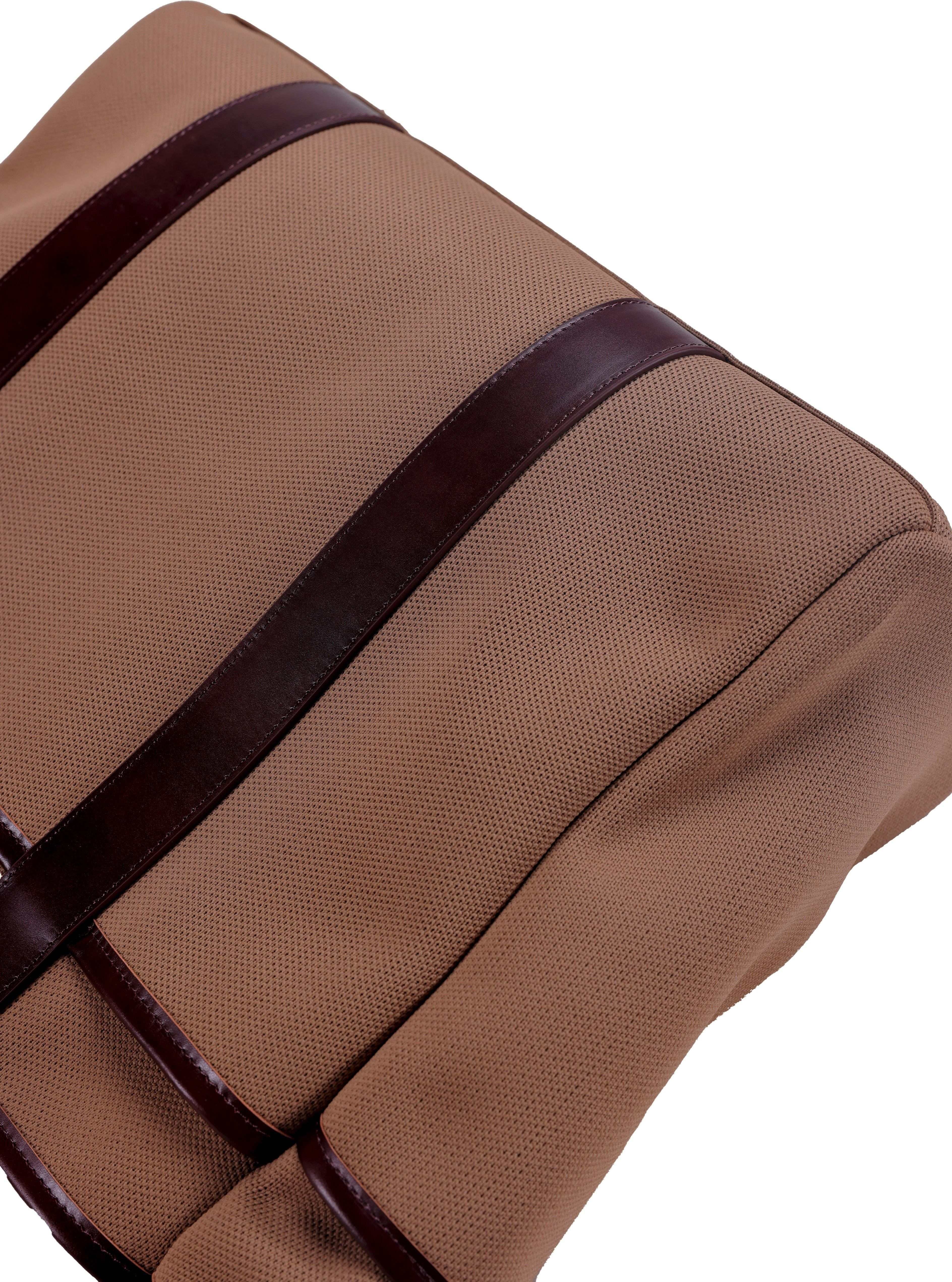 [SEUSE] New custom-made tote bag made of leather with a waxed texture, featuring a patchwork design and a large capacity.