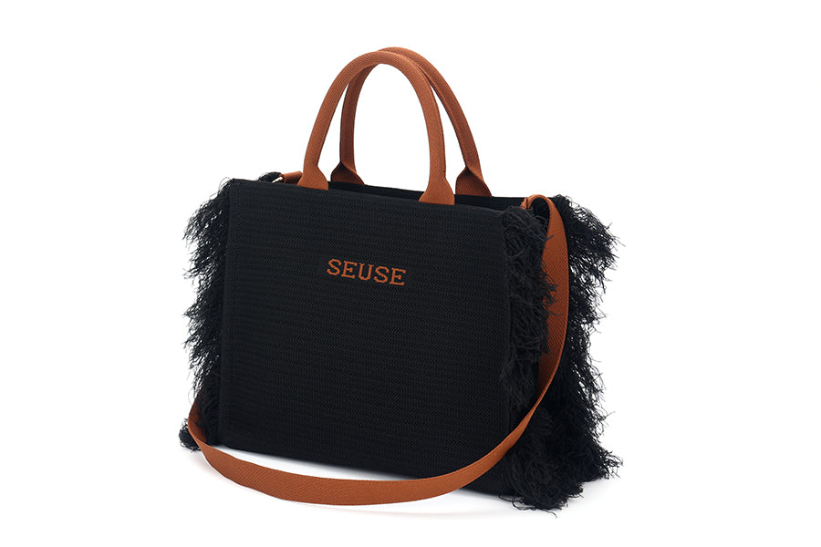 SEUSE Goddess Fashion and Elegance Handheld Fluffy Fringe Clutch Bag