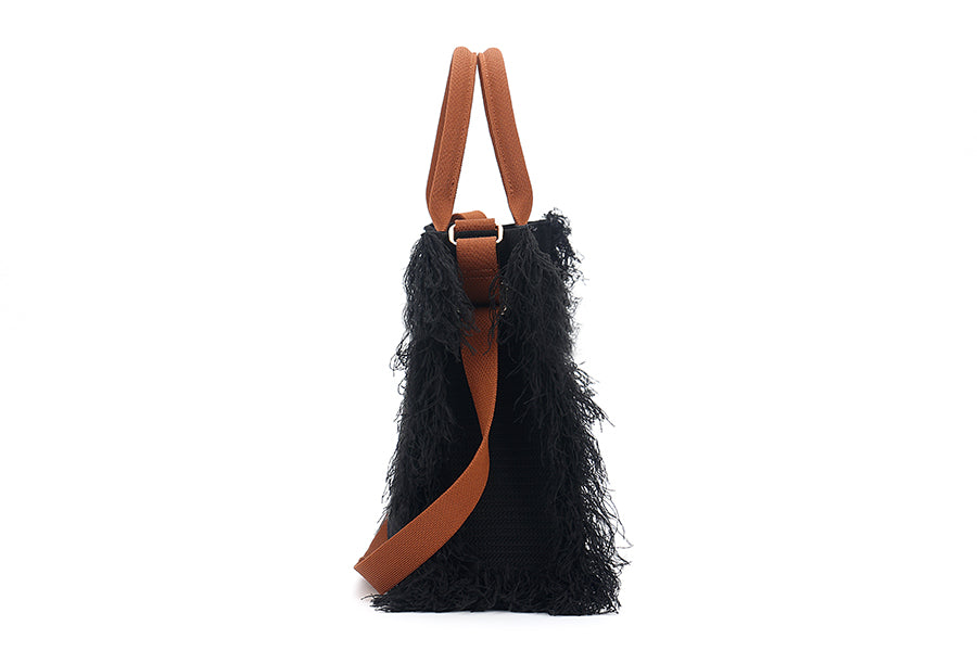 SEUSE Goddess Fashion and Elegance Handheld Fluffy Fringe Clutch Bag