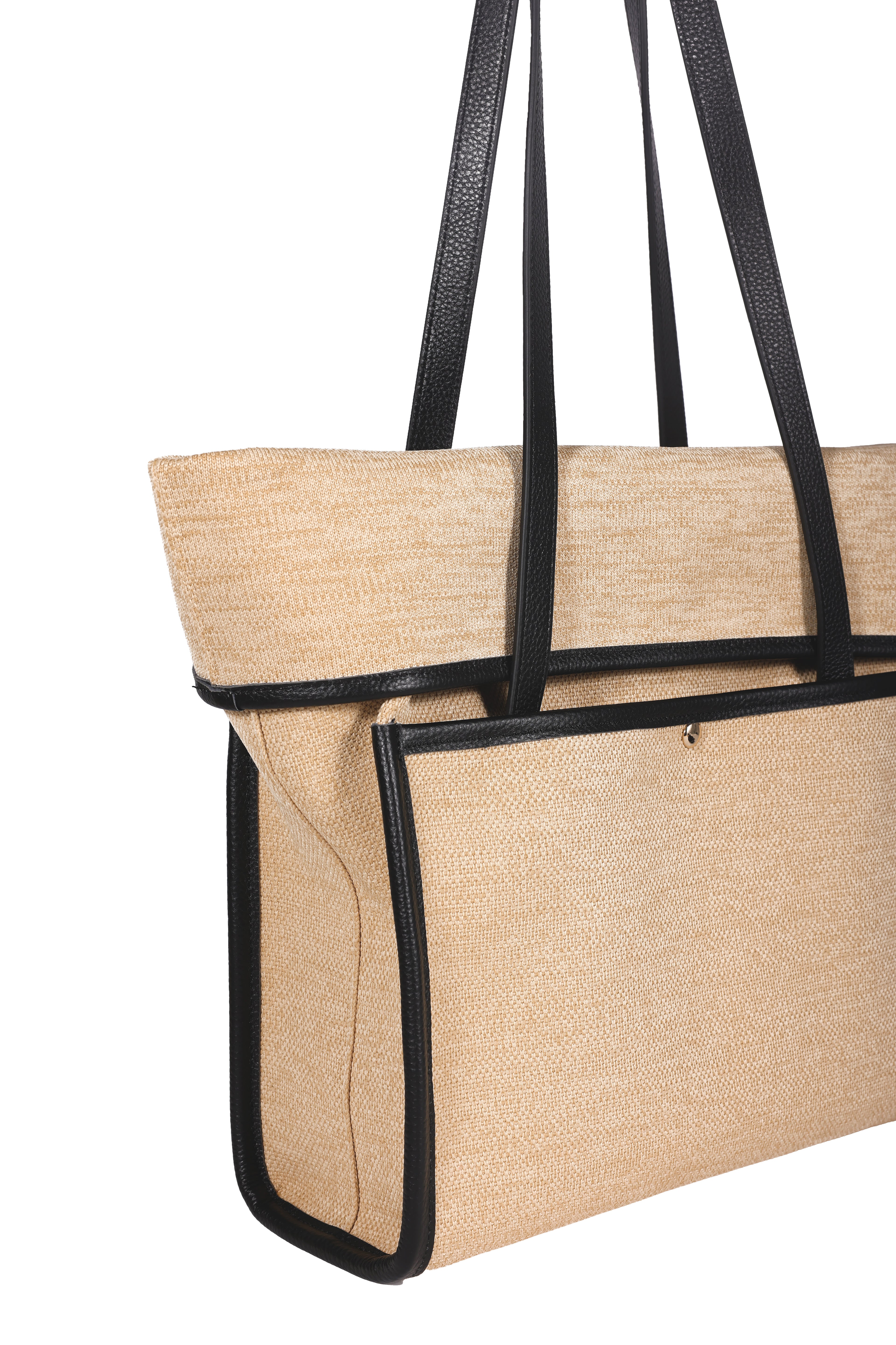 [SEUSE] Woven Leather Luxury Simple Foldable Large Capacity Lightweight Shoulder Classic Tote Bag