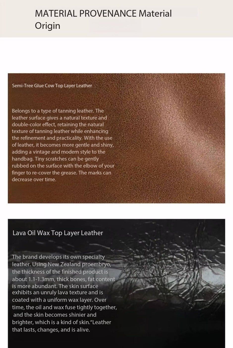 [SEUSE] New custom-made tote bag made of leather with a waxed texture, featuring a patchwork design and a large capacity.